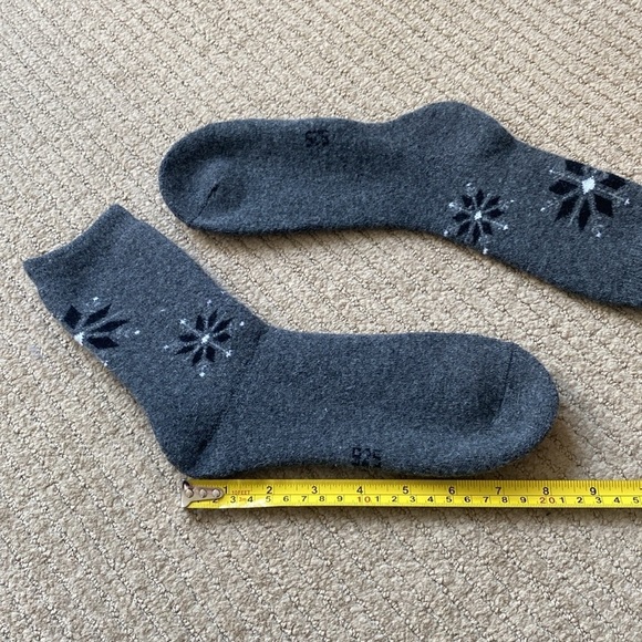 Wool Long Ankle Crew Socks grey size 8. - Picture 4 of 9
